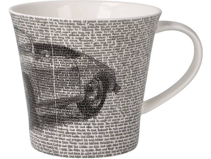 Tasse GOEBEL Coffee-/Tea Mug Saxa - Porsche 356 Black , schwarz-weiß (bunt), B:10,5cm H:9,5cm, Porzellan, Trinkgefäße, Tasse
