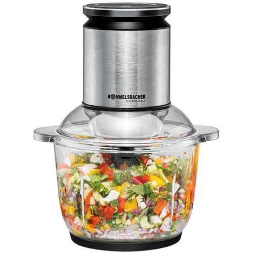 Rommelsbacher Multi-Zerkleinerer MZ 600 edelstahl/schwarz, 600 Watt, Glasbehälter 2 Liter