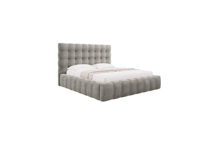 Design Polsterbett „Bali“ mit Ablagefach, Samt Hellgrau chosen by Bloomingloft