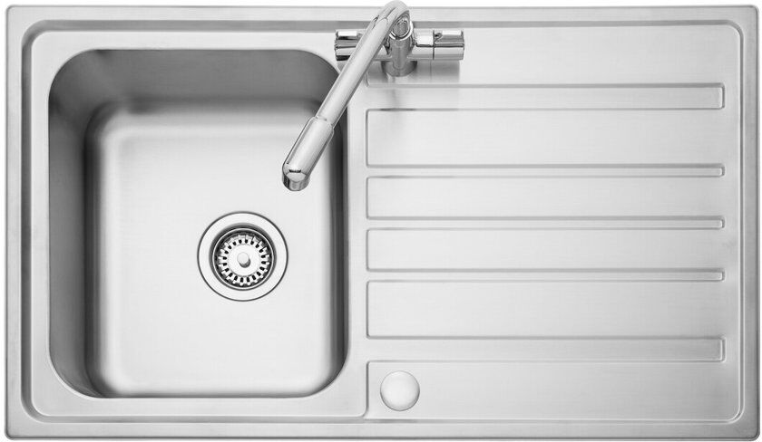 Leisure Axel 860 x 500mm single bowl reversible sink Stainless Steel 860mm L