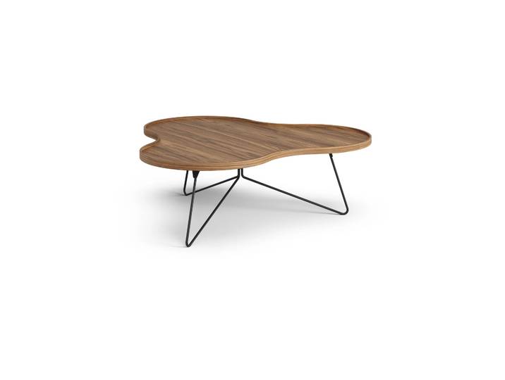 Swedese Table Flower Mono édition spéciale 107x114 cm H39 cm noyer laqué acier noirci