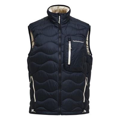 Daunenweste PEAK PERFORMANCE "M Helium Utility Down Vest", Herren, Gr. M, schwarz (schwarz, beige), Material Füllung: 90% Entendaunen / 10% Entenfedern. Material Innen: 100% Polyamid. Material Kragen: 100% Polyamid. Material Oberstoff: 100%...