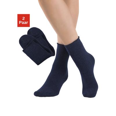 Thermosocken LAVANA, Herren, Gr. 35-38, blau (2x marine), Elasthan, Polyacryl, Polyamid, unifarben, elastisch, Socken, mit flauschiger Innenseite