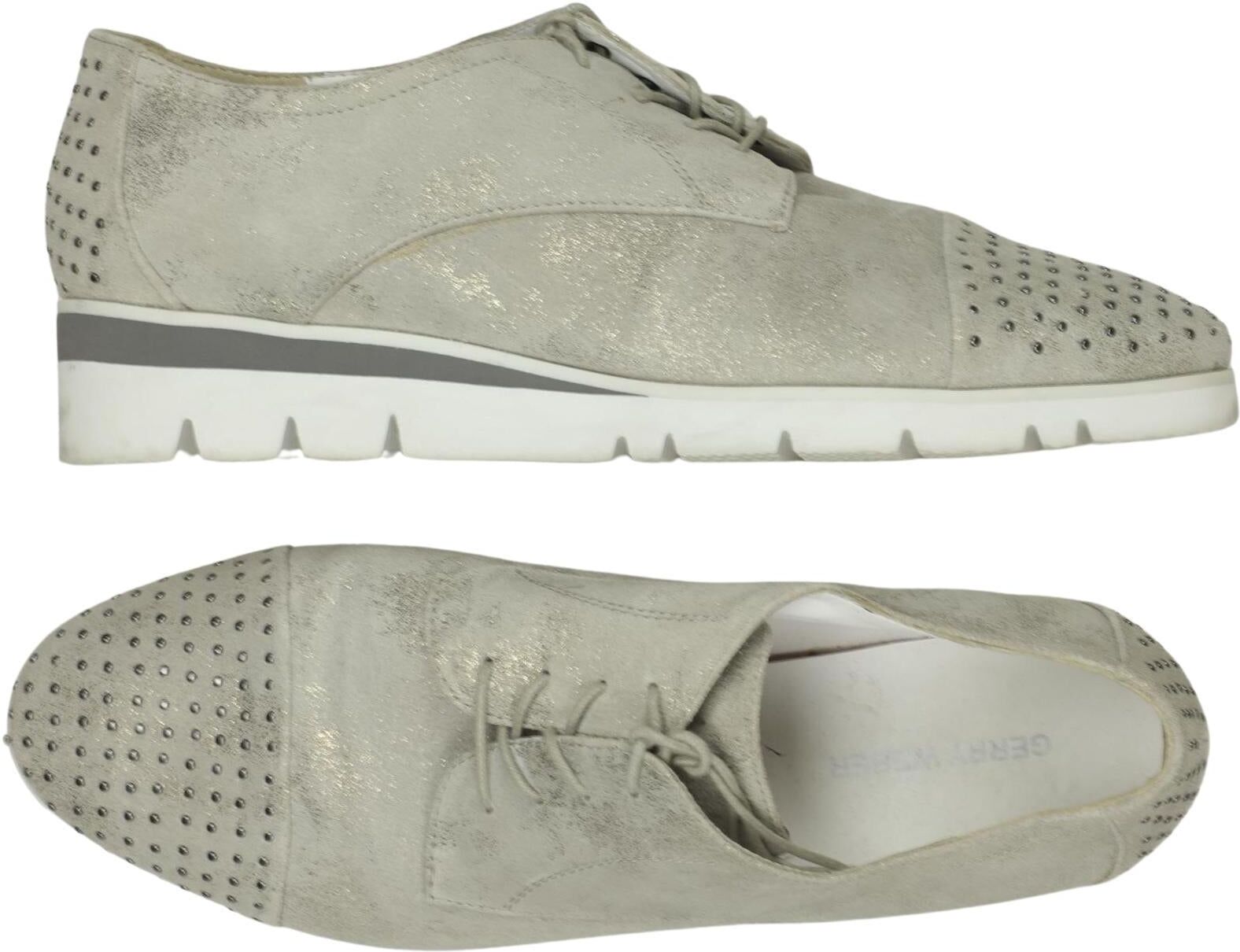 Gerry Weber Damen Halbschuh, Silber, Gr. EU 38, Leder - Second Hand