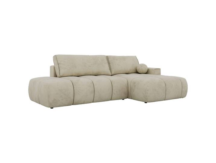 ECKSOFA LORAN L Beige Velvet - Rechts