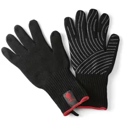 Grillhandschuh-Set Weber – mit Silikon-Griffflächen, Schwarz (S/M)