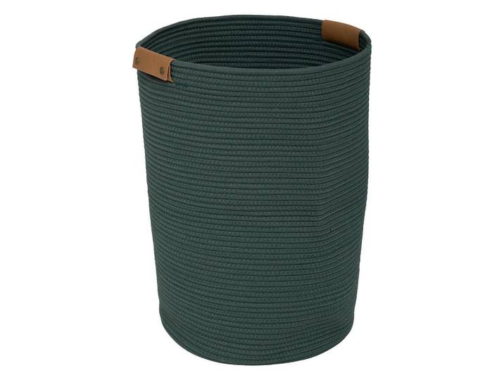 5five Simply Smart Wäschekorb aus Baumwolle Duo 80 l 44/44/56 cm, Dunkelgrün, Kunststoff, 44x56x44 cm, Badaccessoires