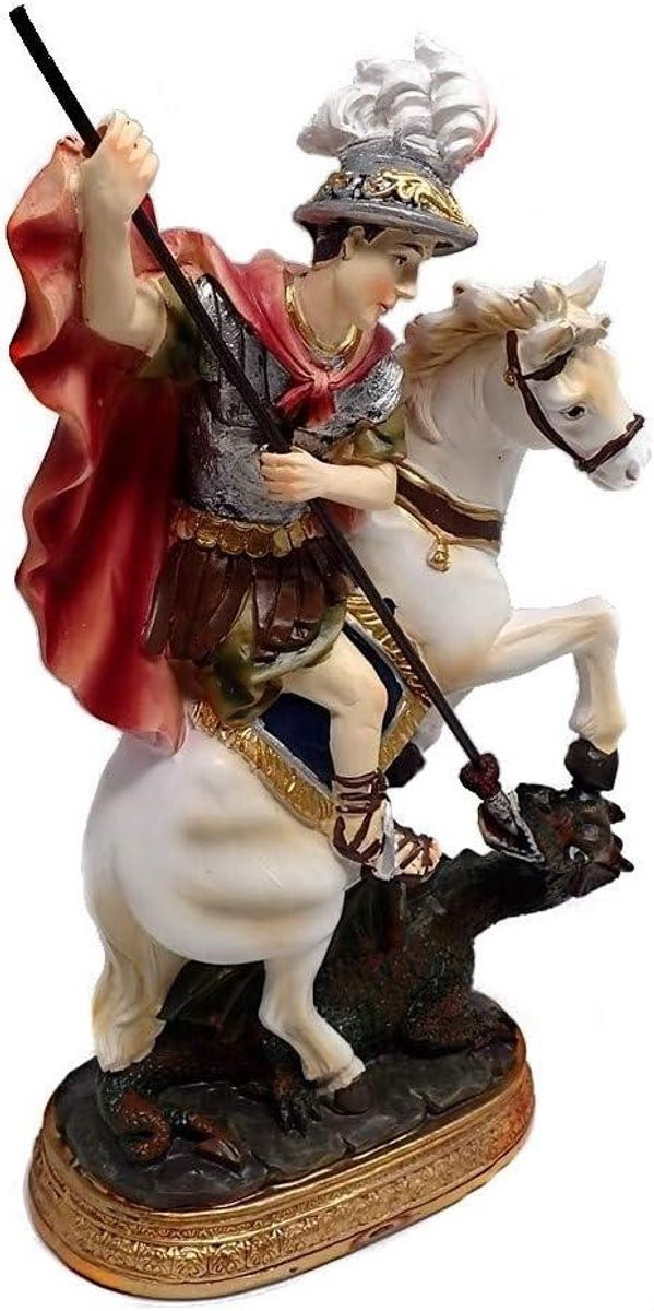 Decoratief Beeld Sint Joris Figuur Meerkleurig Hoogte: 21 cm