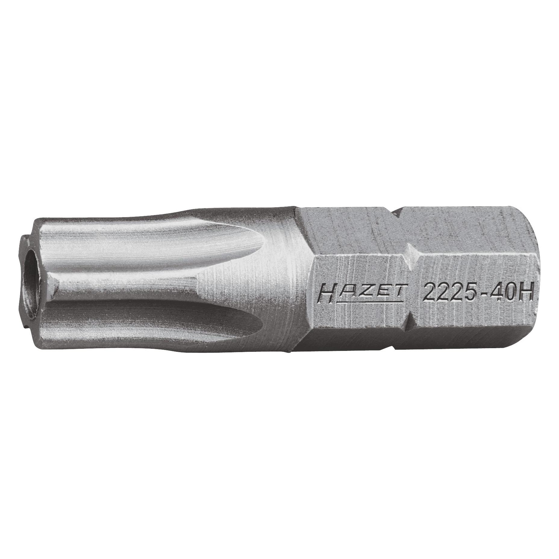 Hazet 5-Stern Bit 2225-27H Sechskant6,3 (1/4 Zoll) Innen 5-Stern Profil mit Zapfen 27H (Innensechsrund TX) (2225-27H)