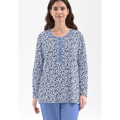 Pyjama GÖTZBURG, Damen, Gr. 40, Single Jersey, blau, mittel, allover, Single Jersey, Obermaterial: 100% Baumwolle, Homewear-Sets Pyjama