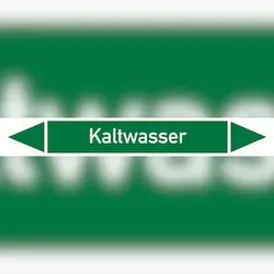 Rohrleitungskennzeichen Kaltwasser - 270x37 mm Folie selbstklebend