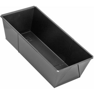 Zenker Backform Black Metallic, Brotbackform ausziehbar, Stahl, 28-40 x 16 x 10 cm, schwarz, antihaftbeschichtet, Kastenform