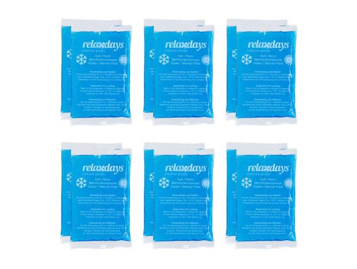 Relaxdays Lot de 12 poches de gel rectangulaires
