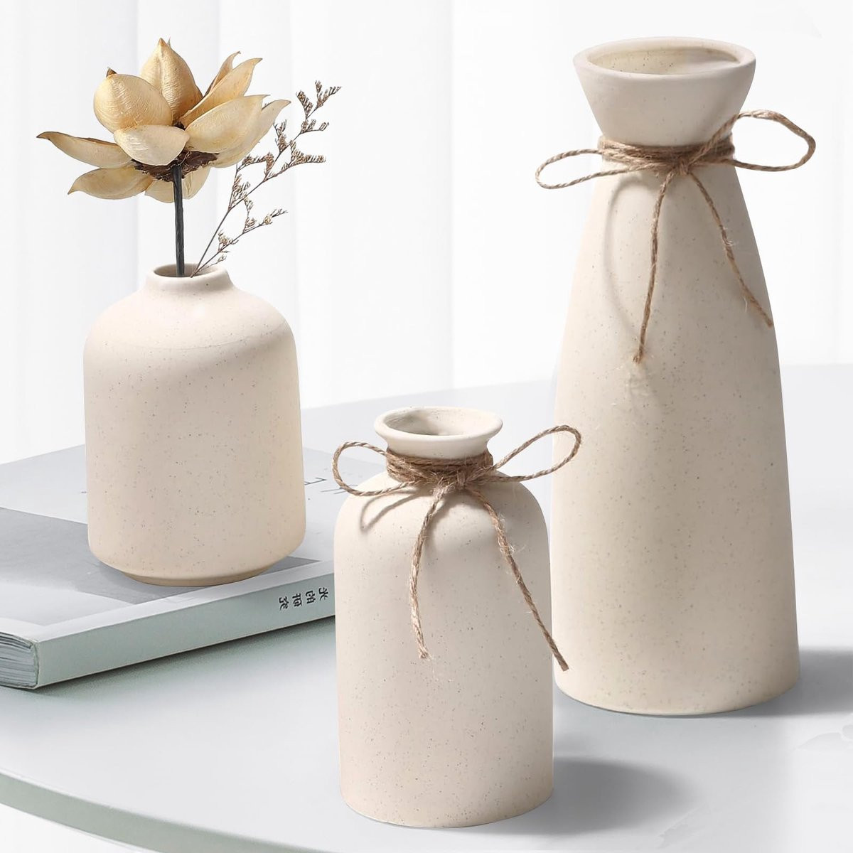 Unyqoos Set van drie elegante keramische vazen voor moderne interieurdecoratie