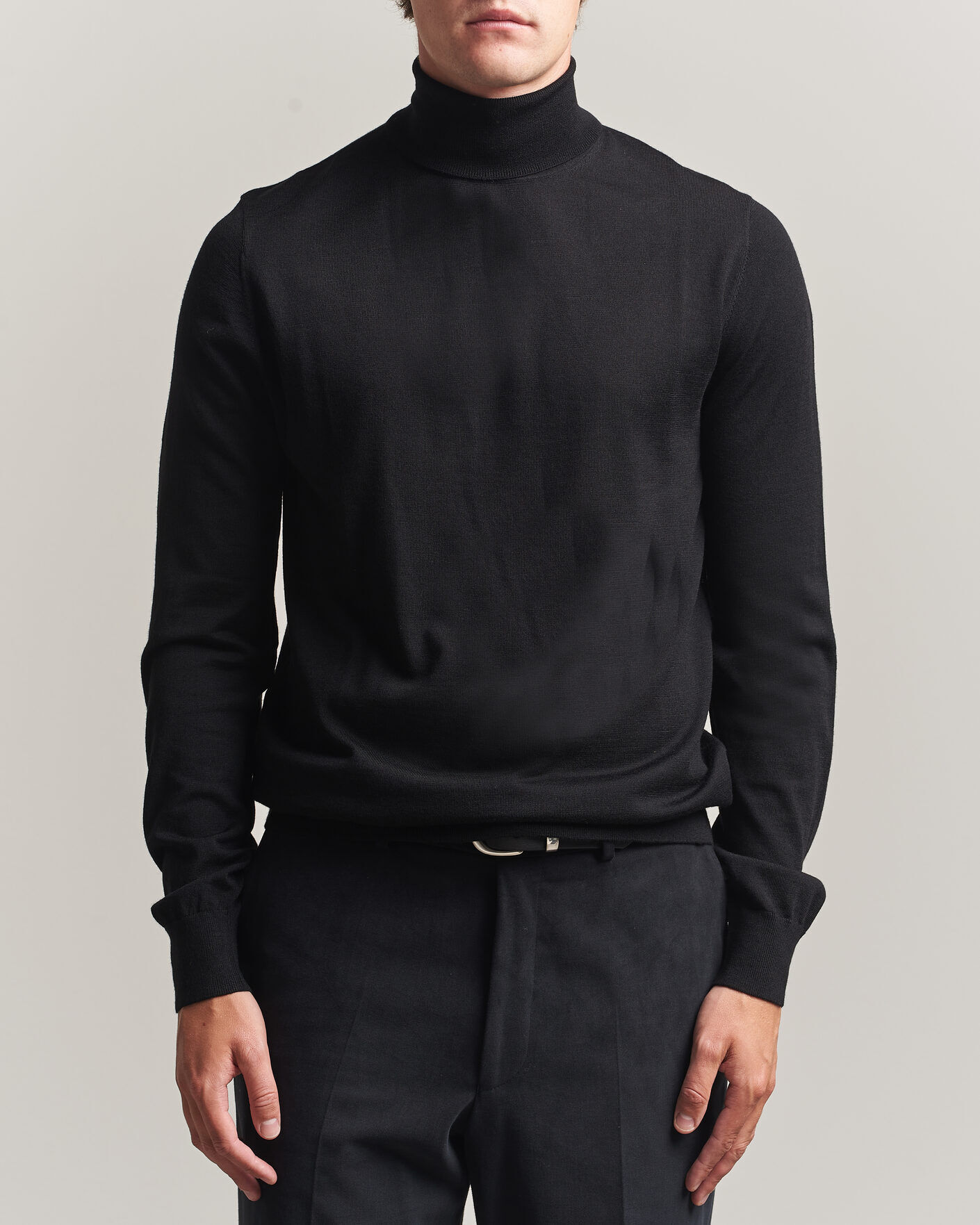 Tiger of Sweden Nevile Extra Fine Merino Polo Black men XL Sort