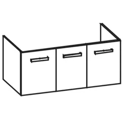 Artiqua 411 Waschtischunterschrank für Durastyle 232012 Graphit Struktur quer, 411-WU3T-D47-7098-401 411-WU3T-D47-7098-401