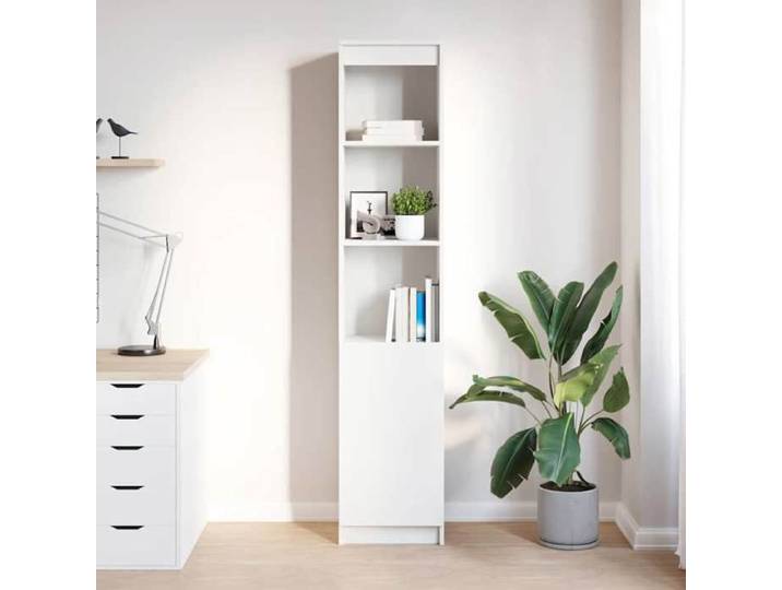 HOT Ventes Buffet haut - Armoire haute de salon - blanc 37 5x35x180 cm - bois d'ingénierie @432