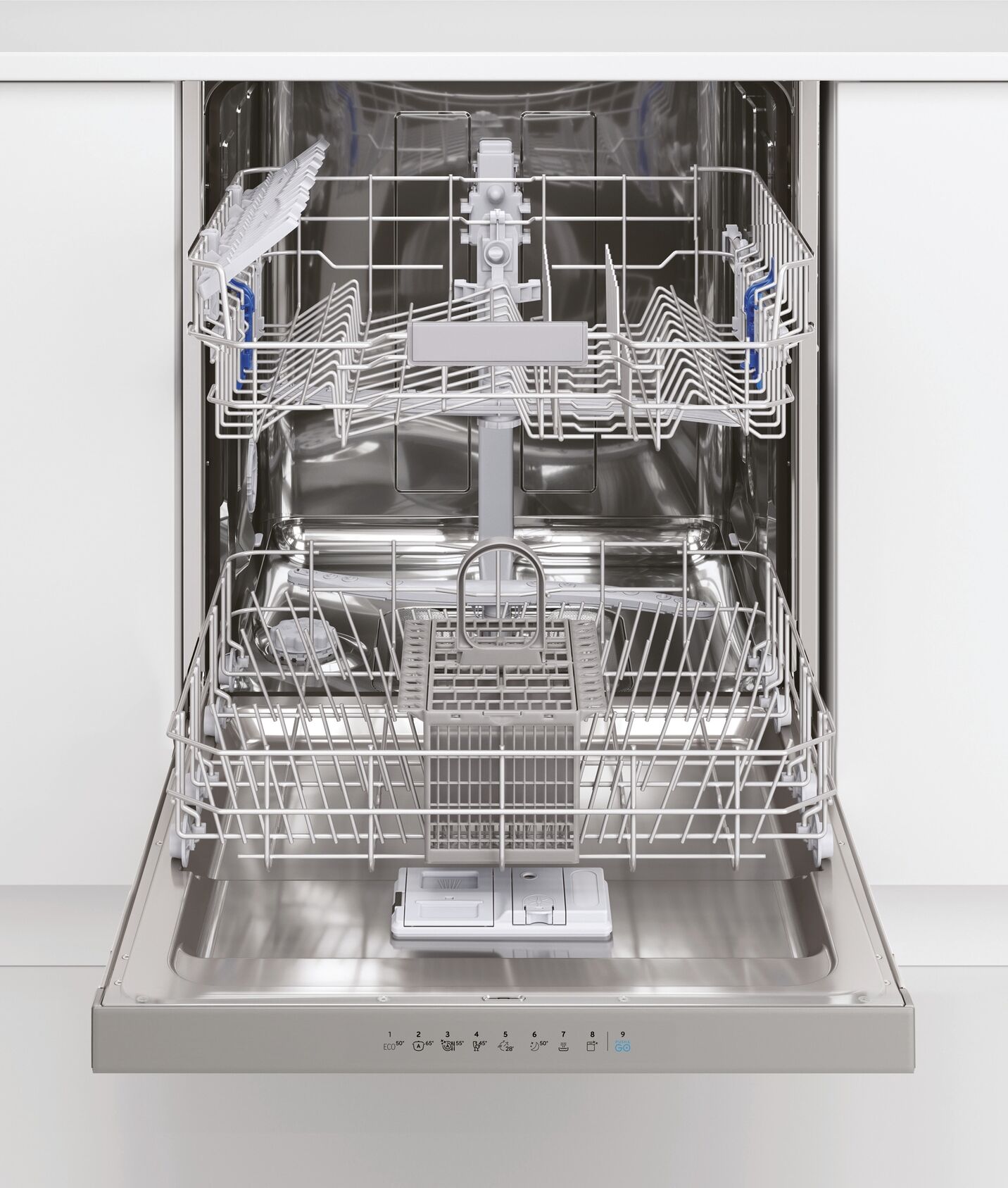 PRIVILEG teilintegrierbarer Geschirrspüler "P0B ECO 2D541 S", Energieeffizienz: C, weiß (grau), B:59,8cm H:82cm T:55,5cm, Geschirrspüler, Automatisches Türöffnungssystem mit Auto Door, teilintegrierbarer Geschirrspüler