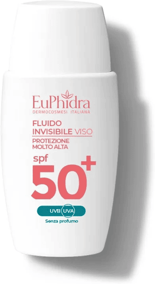 EuPhidra Fluido Solare Invisibile Viso SPF 50+ Protezione Molto Alta Anti Macchie