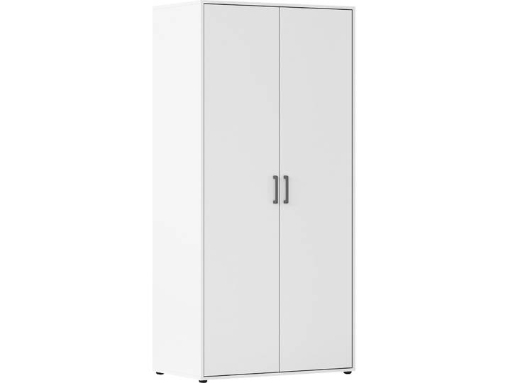 Kleiderschrank RAUCH VOYAGER Garderobe Wäscheschrank Schlafzimmer , weiß (alpinweiß, griffe graumetallic), B:93cm H:194cm T:53cm, Holzwerkstoff, Schränke, Kleiderschrank, mit 2 modernen Griffvarianten, viel Stauraum MADE IN GERMANY