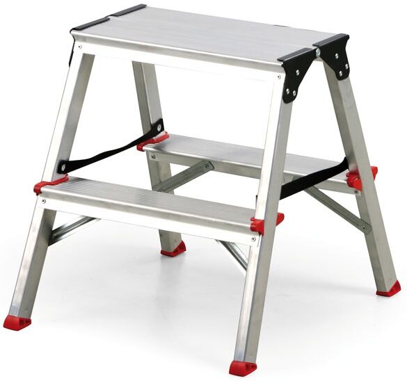 B2B Partner Stufen-Stehleiter, beidseitig, 2x2 Stufen, Höhe 430 mm