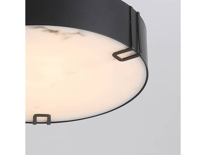 Plafondlamp Marmo, dimbaar, zwart, Badkamer, metaal, plafondlamp
