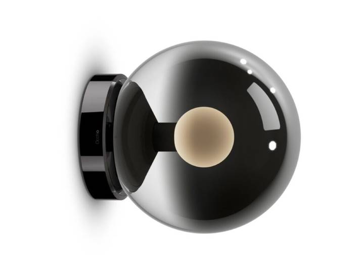 Occhio Wandleuchte Luna scura up, aus glänzendem Glas, LED-Fire