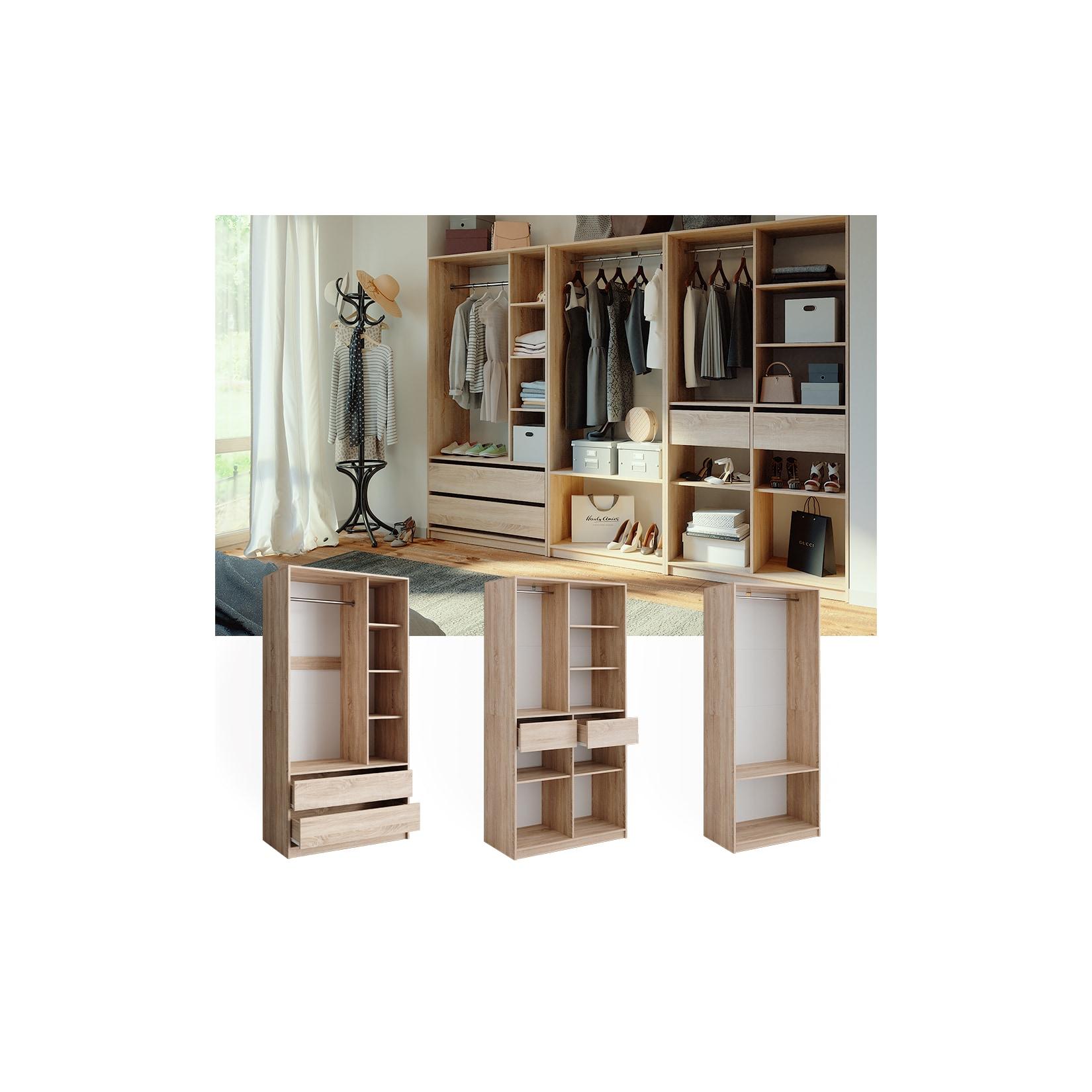 Vicco Kleiderschrank Elmo Sonoma 100 x 200 cm Set mit 3 Teile