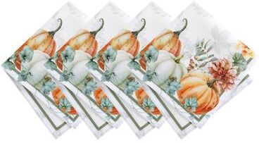 Threadmade Pumpkin Harvest Vine Napkins, Set of 4 - 17x17