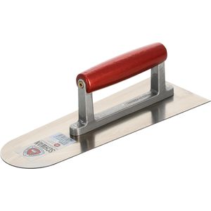 Schwan Glättkelle 220028, Bodenlegerkelle mit Holz-Griff, Stahlblatt, rund zulaufend, 280 x 110/85 mm