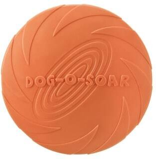 Inspired Finds Interactive Silicone Flying Disc Dog Toy For Fetch & Puppy Training orange 8.66 In