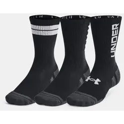 UA Performance Tech Crew Socken 3er-Pack Unisex – Style Nr. 1379515 | schwarz/weiß 47,5 - 50,5