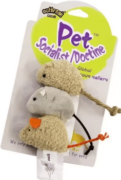 Inspire Curations HuntPounce Plush Mouse Cat Toy Set Interactive Bite Resistant Mice For Cats & Kittens 3pcs