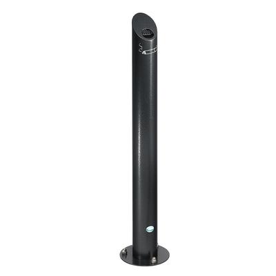 PROREGAL Robuster Standascher mit Schloss und Inneneinsatz | 4,2 Liter, HxBxT 100x20x20cm | Edelstahl | Grau | Ascher Aschenbecher