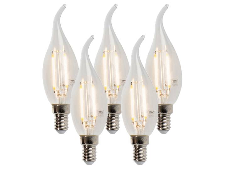 Lot de 5 ampoules LED à filament à lumière bougie E14 dimmables