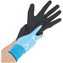 franz mensch, Schutzhandschuhe, Hygostar Feinstrickhandschuh ALLFOOD NITRIL doppelte Nitrilbeschichtung, hellblau, Grösse S/7 (S)