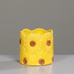 Vase (H 16 cm) - gelb - H 16 cm