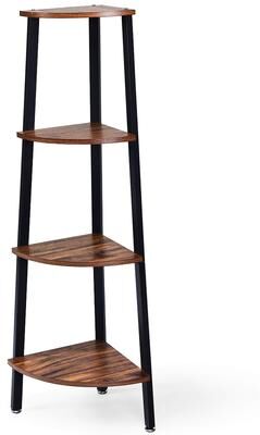 4-Tier Corner Shelf Industrial Multipurpose Bookcase