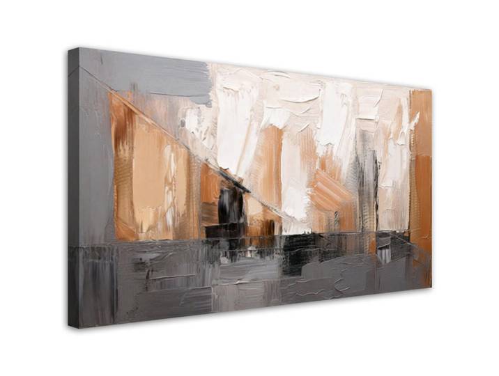 Feeby Leinwandbild Abstraktion Geometrische Formen 120x60cm, Grau, Rechteckig, 120x60 cm, Bilder & Rahmen, Bilder, Leinwandbilder
