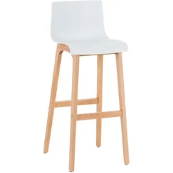 DELUKE® Barhocker DELHI - Weiß, Holz | Barhocker mit Lehne Barstuhl Tresenhocker Tresenstuhl Kneipenhocker Kneipenstuhl