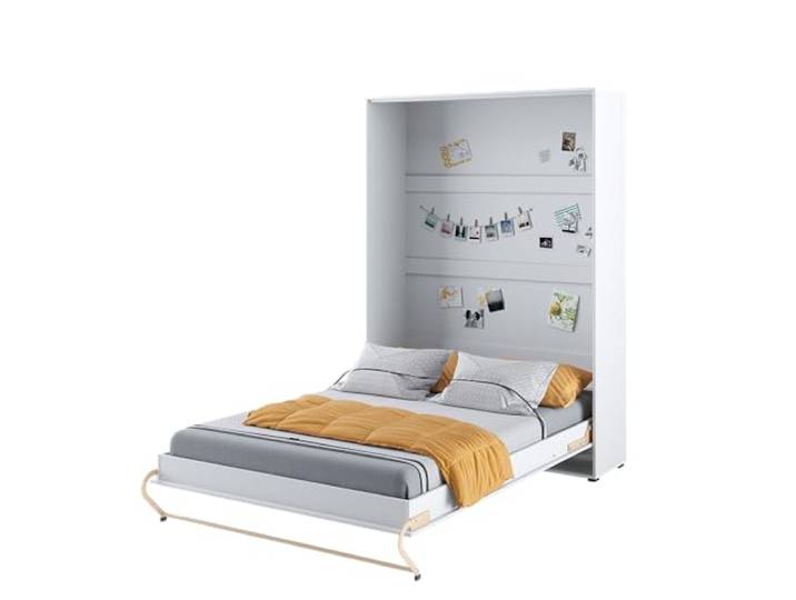 Lenart Schrankbett - Wandbett Concept Pro CP02 120x200 cm - Schrankklappbett Vertical - Schrank mit integriertem Klappbett - Funktionsbett (Weiß Matt)