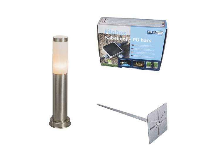 Lampadaire d'extérieur en acier 45 cm IP44 - Rox avec piquet de