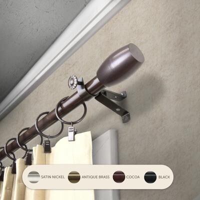 InStyleDesign Diego Adjustable Black Curtain Rod