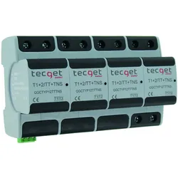 TECGET Blitzstrom-Kombiableiter Typ 1+2 TT+TN-S, REG, 8TE, 4polig