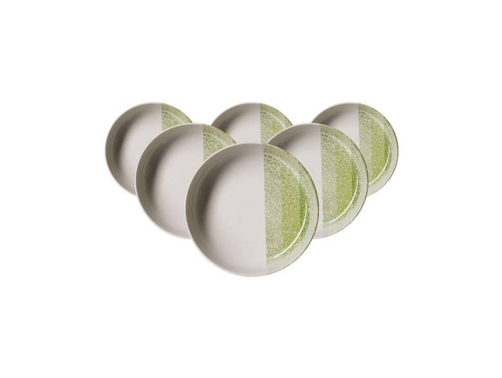 Ritzenhoff Breker Suppenschalen Trio Grün ø 18,5 cm 6er Set, Keramik, Rund, Geschirr, Teller, Suppenteller