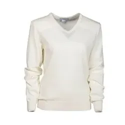 abacus Golf Milano Damen Strick Pullover altweiss