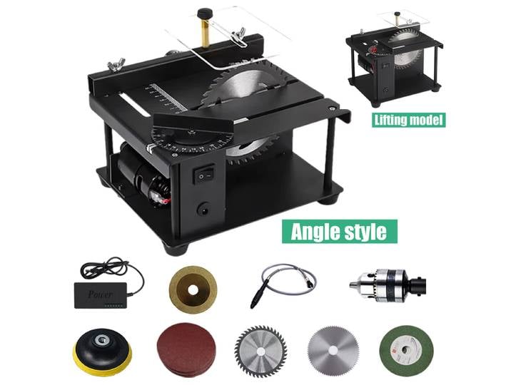 Mini scie de Table électrique 12V-24V, Machine de découpe électrique avec lame de scie, meule à vitesse réglable