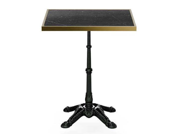 Blumfeldt Patras Lux Table bistro plateau marbre 60 x 60 cm piètement fonte