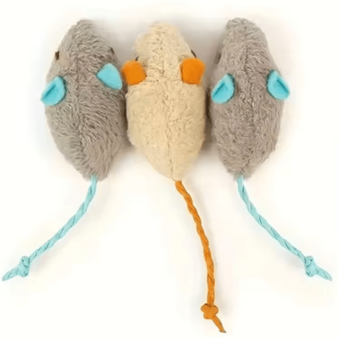 Inspire Curations Interactive Plush Rat Cat Toys For Indoor Hunting & Play random Color 3