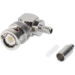 HICON BNC Crimp-Kabelstecker, abgewinkelt, nickelfarben
